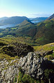 View from Buttermere Moss to Crummock Water, in the English Lake District, in strong autumn sunshine