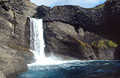 The &Oacute;faerufoss [Ofaerufoss] waterfall, in the Eldgj&aacute; [Eldgja] region of southern Iceland